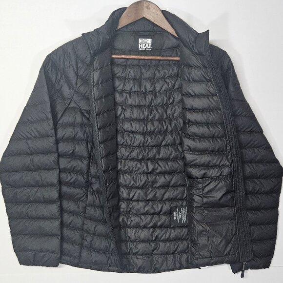 32 Degrees Heat Ultra Light Down Jacket Womens Size S Black Zip Pockets Full Zip - Picture 5 of 12